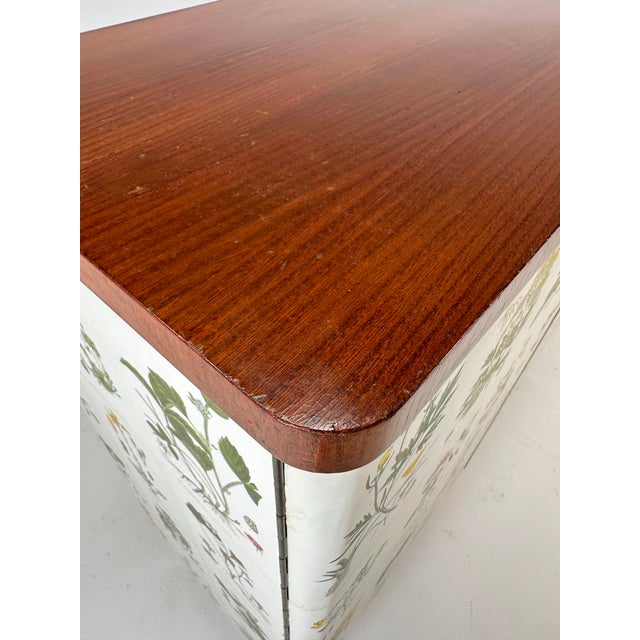 Wood 1940’s Swedish Cabinet With Nordens Flora Illustrations For Sale - Image 7 of 11