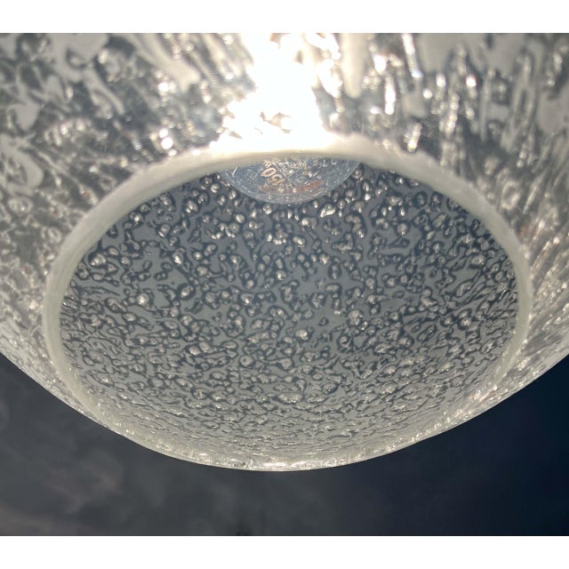 Metal Mid-Century Modern Space Age German Glass Ball Pendant Lamp from Doria, 1960s For Sale - Image 7 of 18