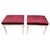 Red Red Velvet Library Stools, 1900, Set of 2 For Sale - Image 8 of 8