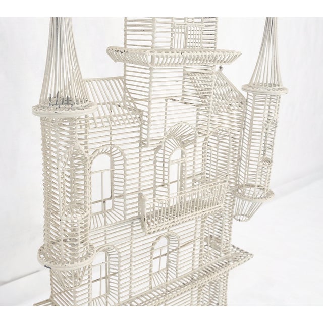 53" Tall c1960s Very Fine Wall Wire Sculpture of Castle House Architecture For Sale - Image 11 of 17