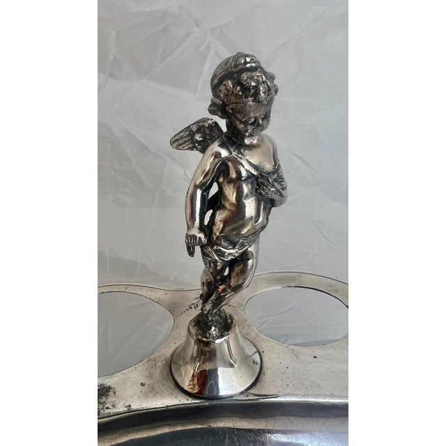Early 20th Century Early 20th Century Ornate Wilcox Silver Plate Serving Dish, Late Victorian, Angels, Usa For Sale - Image 5 of 15
