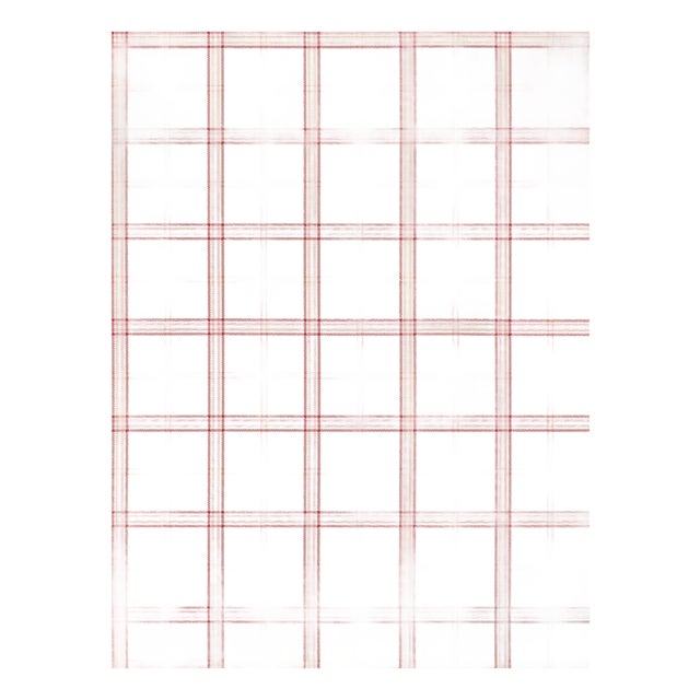Sample - The House of Scalamandré Ezra Plaid Wallpaper, Strawberry For Sale