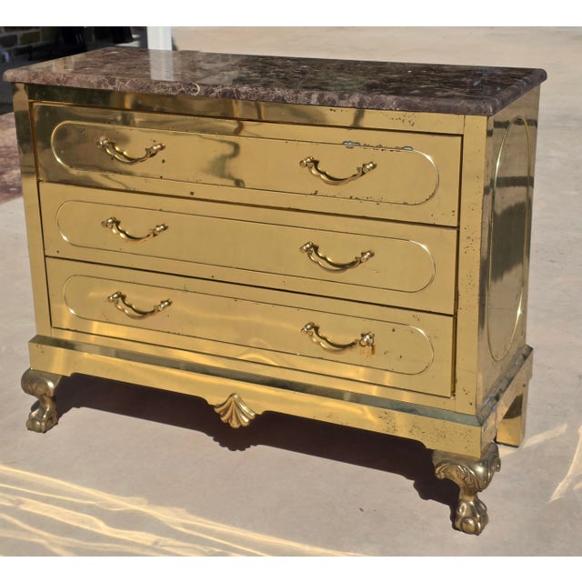 Brass Clad Dresser With Marble Top by Harden Furniture Company For Sale - Image 12 of 18