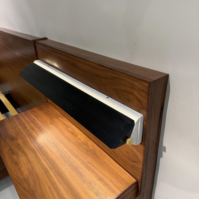 Custom Contemporary King Bed in Walnut Wood-Designed by Ambianic For Sale - Image 11 of 18