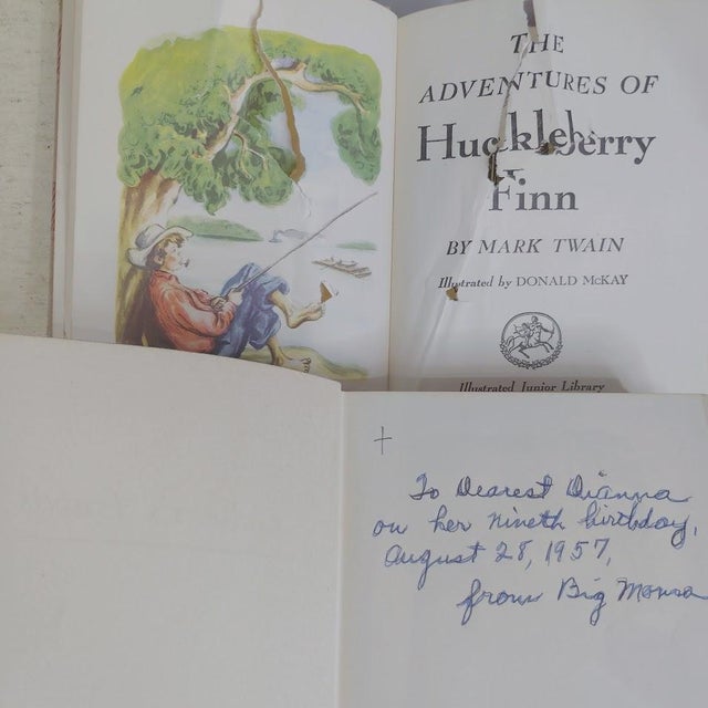 Early 20th Century Vintage Decorative Classic Children's Books Adventures of Robinson Crusoe, Pinocchio, Huckleberry Finn & More Set of 7 For Sale - Image 5 of 7