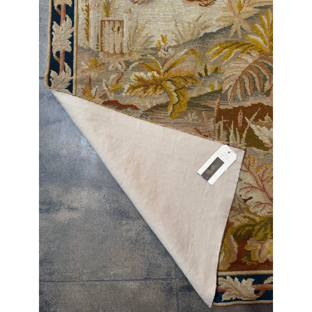 Antique English Needlepoint Landscape Tapestry Runner, Circa 1920 For Sale In Los Angeles - Image 6 of 7