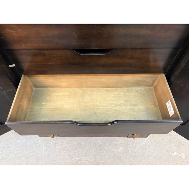 Mid 20th Century Hollywood Regency Burl and Brass Armoire by Mastercraft For Sale - Image 12 of 18