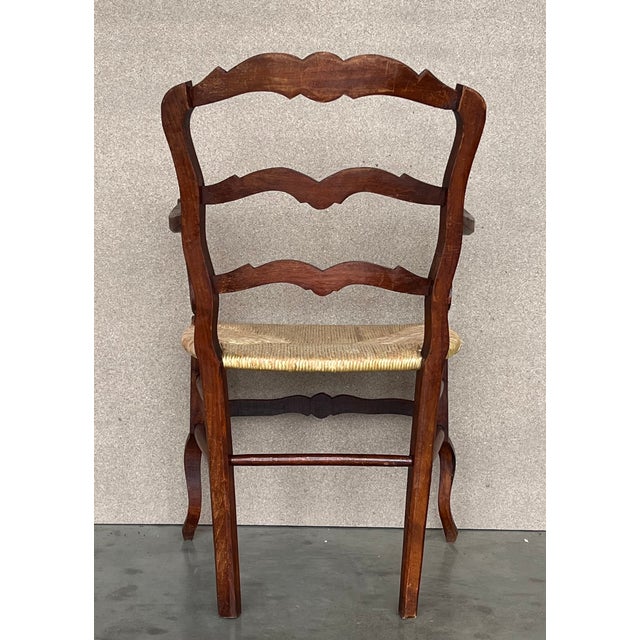 Late 19th Century 19th Set of Eight Spanish Armchairs With Cane Seat For Sale - Image 5 of 11