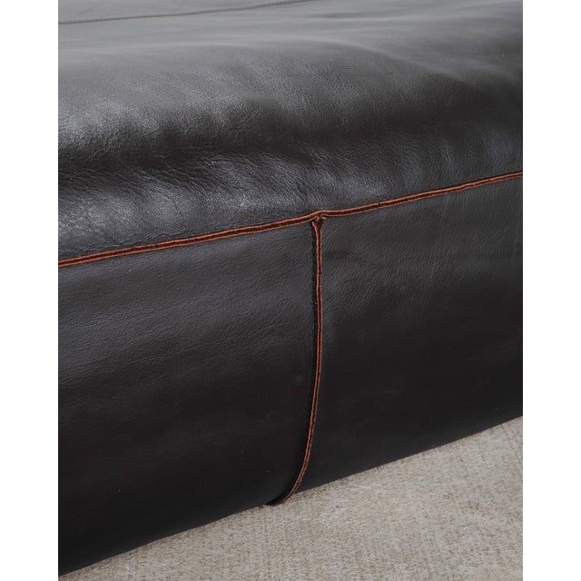 Rolf Benz German Leather 950 Floor Cushion Pouf Ottoman 3 Ft For Sale - Image 14 of 17