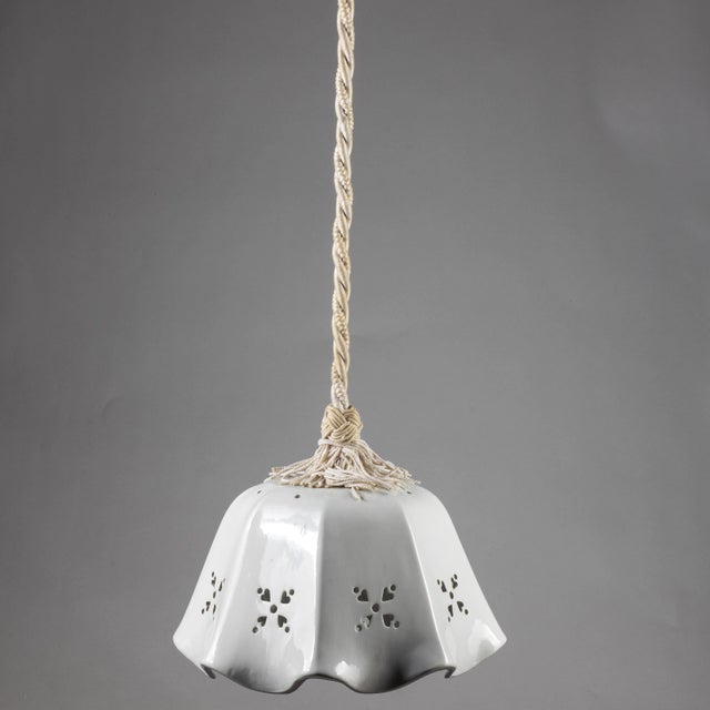 Ceramic White Ceramic Hanging Light, Late 18th Century For Sale - Image 7 of 9