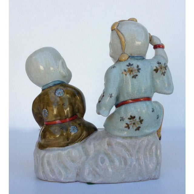 Ceramic Vintage C.1960's Wildwood Imports -Japanese Satsuma Porcelain Crackle Sculptural Young Bhudda's For Sale - Image 7 of 11