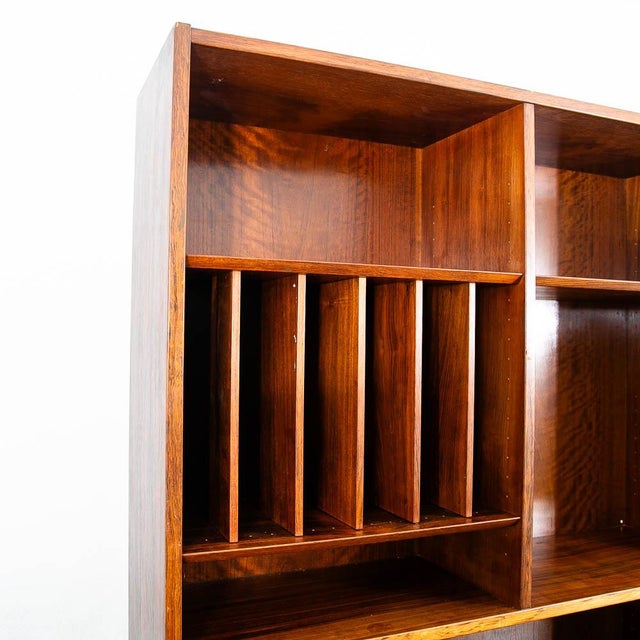 Mid Century Danish Modern Rosewood Shelving Unit Bookshelf Cabinet Drawers MCM For Sale In Sacramento - Image 6 of 10
