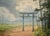 Impressionist Early 20th Century Japanese Landscape Watercolor With Torii Gate by Shumin Ota For Sale - Image 3 of 6
