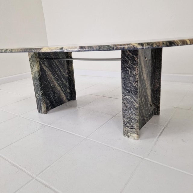 Gray Italian Marble Coffee Table, 1980s For Sale - Image 8 of 14