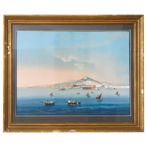 19th Century Grand Tour Gouache of Capri