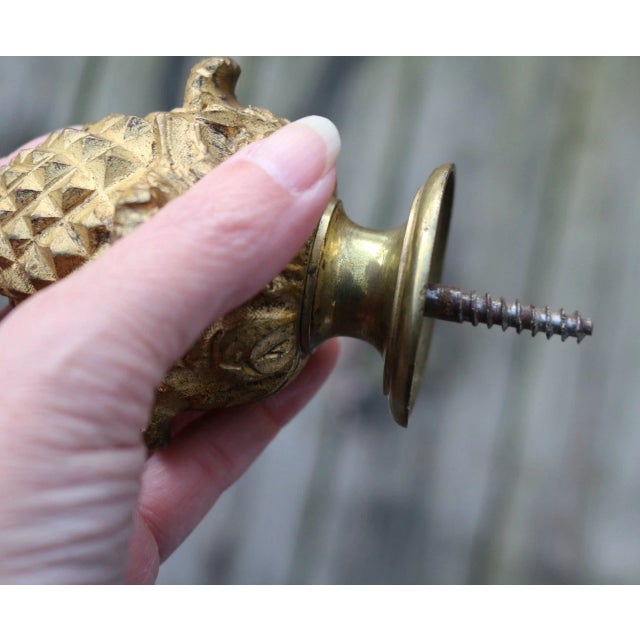 19th Century French Style Antique Gilded Bronze Finial for Staircase, Curtain Rod, Bed a Pair For Sale - Image 5 of 10