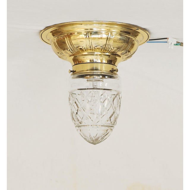 Art Nouveau Glass Ceiling Lamp, 1890s For Sale - Image 3 of 10