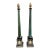 Pair Malachite Painted & Brass Flame Tipped Obelisks For Sale