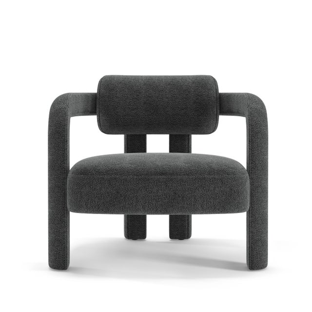 Double Arch Armchair in Charcoal Chenille from Insidherland, in New conditions. Designed from 2000 Labeled by Maker