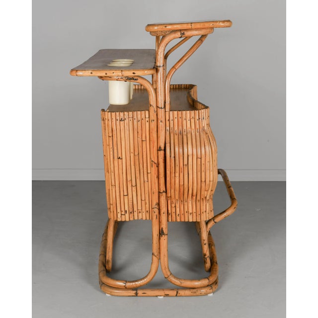 Brown Mid-Century Modern Rattan Tiki Bar, Hand-Crafted, Italy, Circa 1960s For Sale - Image 8 of 12