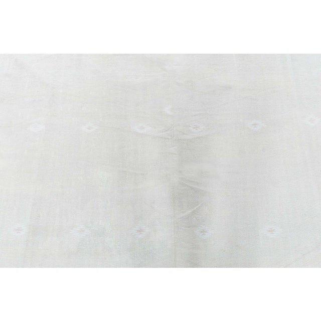 Textile Doris Leslie Blau Vintage Dhurrie Abstract Soft White Handmade Rug For Sale - Image 7 of 8