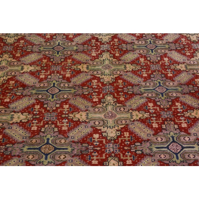 Shabby Chic Vintage Turkish Anatolian Hand Knotted Organic Wool Fine Weave Rug,6'4"x9'5" For Sale - Image 3 of 7