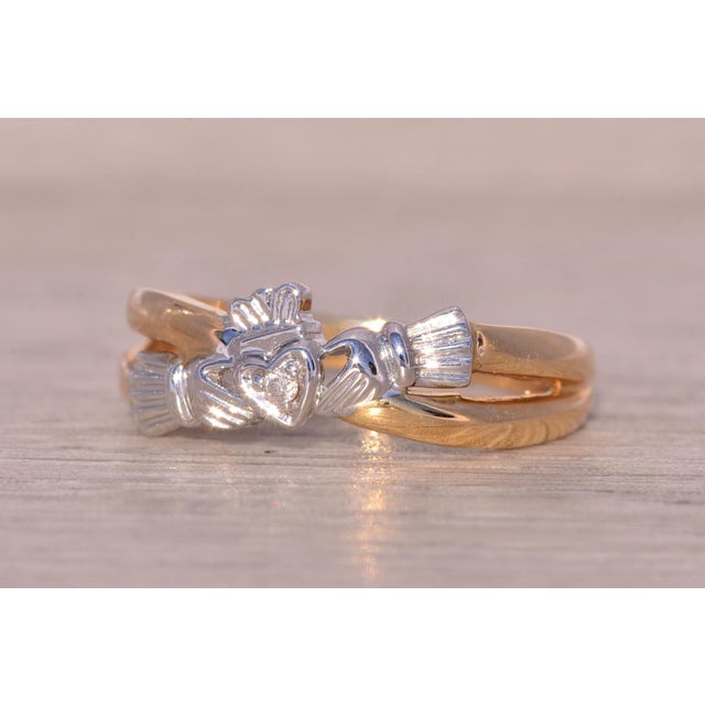 1990s The Sligo: Irish Made Claddagh Ring with Natural Diamonds For Sale - Image 5 of 11