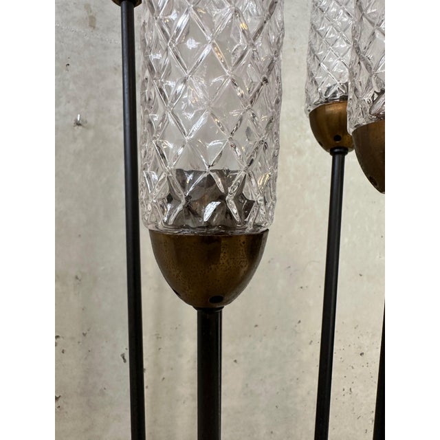 Metal Vintage Floor Lamp in Glass and Metal, 1950s For Sale - Image 7 of 9
