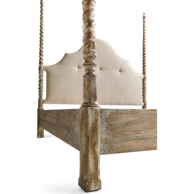 Brown Rustic Farmhouse Barley Twist Poster Bed - Cal King For Sale - Image 8 of 12