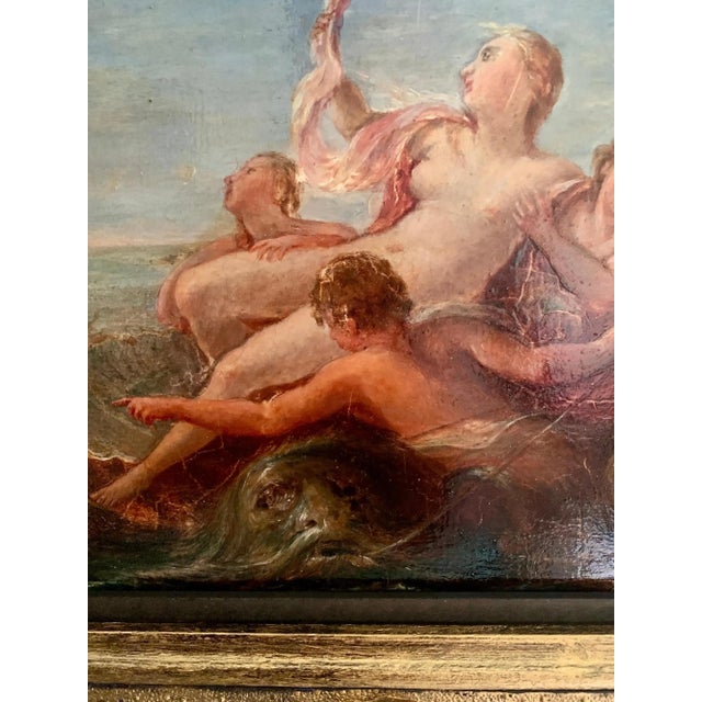 Antique Allegorical Mythological Oil Painting of Polyphemus and Galatea by Filippo Lauri, 19th Century For Sale - Image 12 of 15