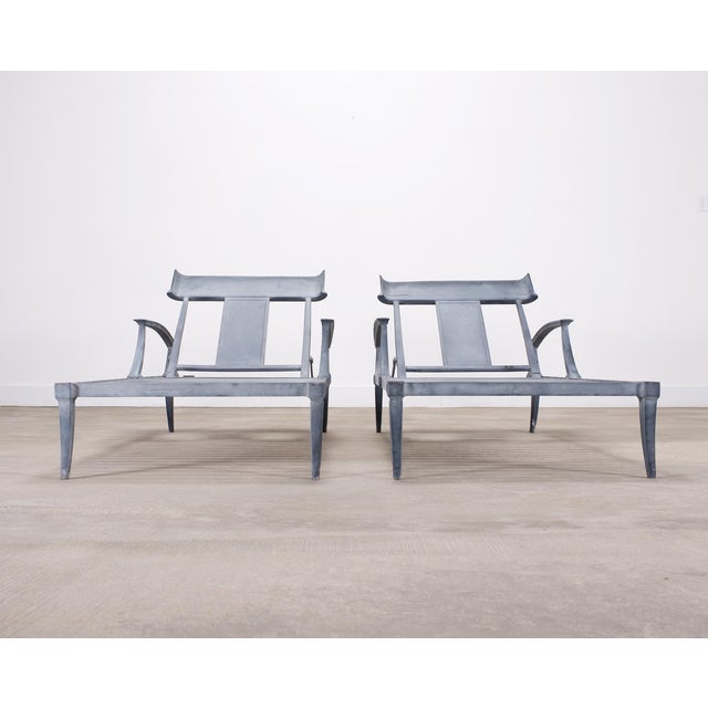 Neoclassical Pair of Neoclassical Greco-Roman Klismos Chaise Lounges For Sale - Image 3 of 18