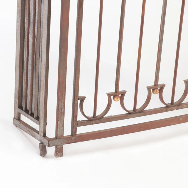19th Century French Iron Console Table Base With Brass Details For Sale - Image 4 of 7