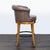 Brown Leather Swivel Bar Stool With Wooden Legs and Footrest For Sale - Image 4 of 7