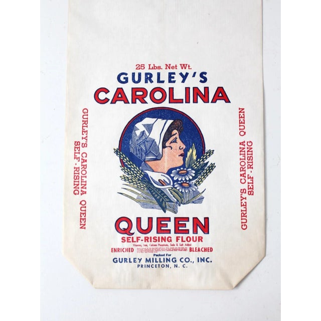 Vintage Gurley's Carolina Queen Paper Flour Bag For Sale - Image 4 of 6
