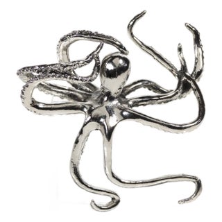 Decorative Silver Octopus Figurine For Sale