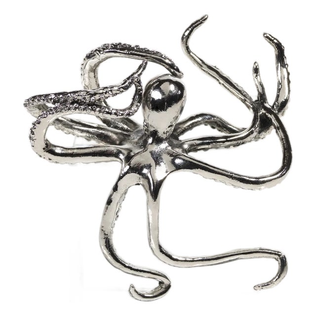 Decorative Silver Octopus Figurine For Sale
