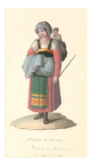 Costume di Ciociara - Watercolor by M. De Vito - 1820 ca. 1820 c.a.