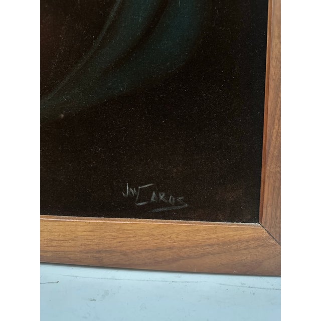 Portraiture Vintage Veiled Girl in Blue Painting For Sale - Image 3 of 8