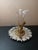 1950s Ormulu Ornate Filigree Cherub Brass Holder With Clear Epergne Vase For Sale - Image 4 of 7