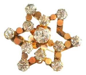 Antique 14k Top Gold and Crystal Star Pin