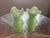 Rare pair of vintage Fenton mint green ruffled vases. Very unique color probably the late 20th century.