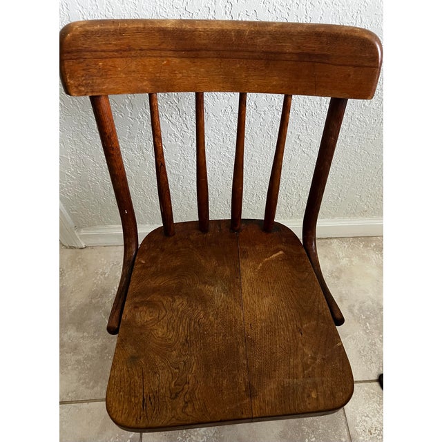 Antique School Desk and Chair For Sale - Image 4 of 11