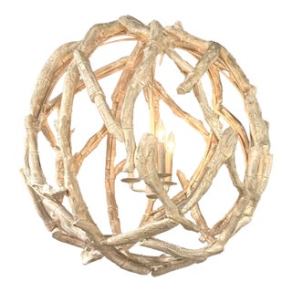 Currey & Company Driftwood Orb Chandelier For Sale