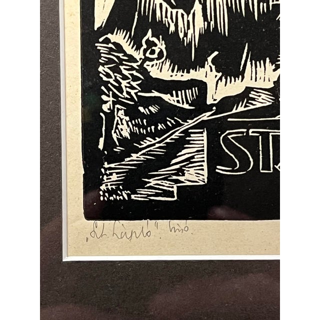 Paper Set of 2 Vintage Linocut Prints St. Ladislaus & B. Margarita by Hungarian Artist For Sale - Image 7 of 8