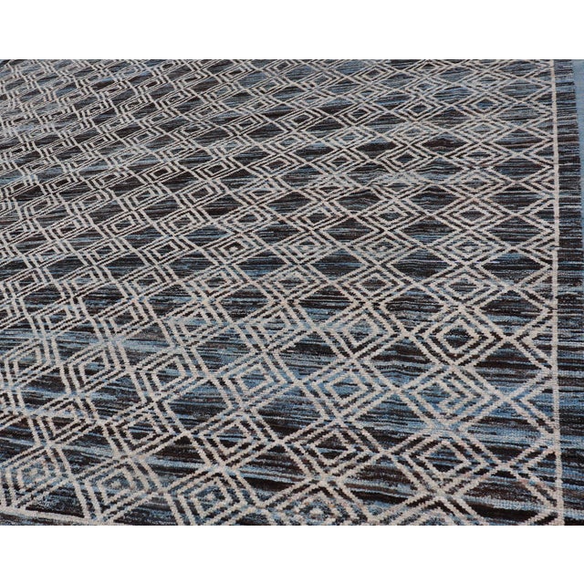Afghan Modern Geometric Rug by Keivan Woven Arts, 10'9 X 13'9 For Sale - Image 11 of 14