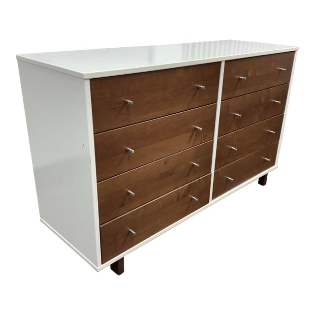 Room & Board Moda White Eight Drawer Dresser For Sale
