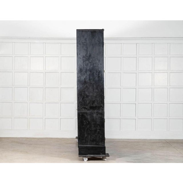 Wood Antique English Ebonised Pine Housekeepers Cabinet, 1890 For Sale - Image 7 of 13