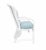 Lacquered Rattan Fan Back Chairs Blue Cushions For Sale - Image 4 of 7
