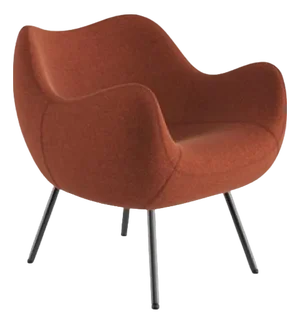RM58 Soft Medley Polyester Seat and Powder-Coated Black Steel Chair by Vzor