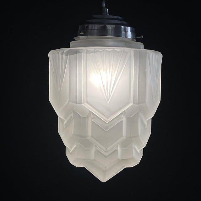 Art Deco Skyscraper Hanging Lamp, 1930s For Sale - Image 4 of 7
